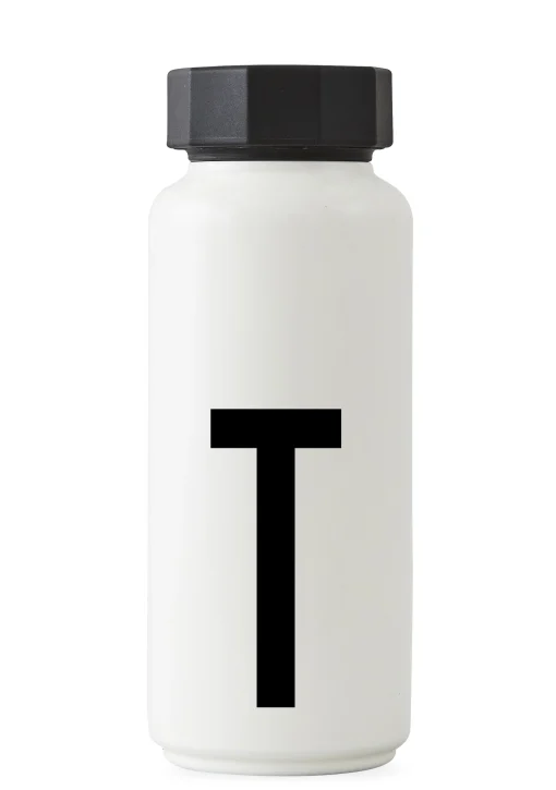 Design Letters Thermosflasche A-Z Metall 500 Ml - Buchstabe T - Weis Outlet