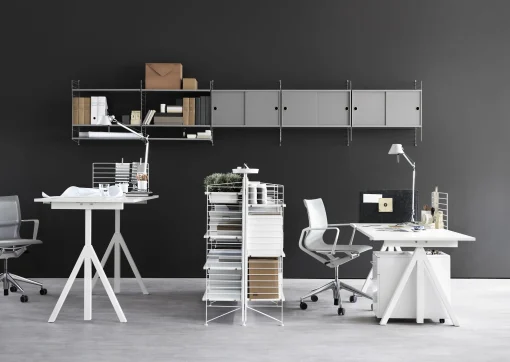 String Furniture Tischbein String Works™ Metallfur Schreibtischsystem "String Works" / Mit Motor - Weis Sale