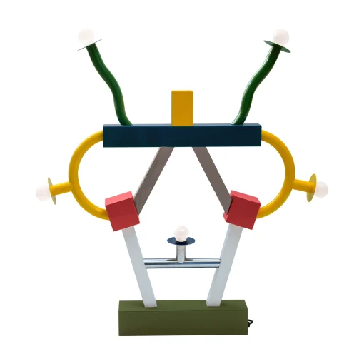 Memphis Milano Tischleuchte Ashoka Metall / By Ettore Sottsass, 1981 - L 74 X H 85 Cm - Bunt Flash Sale
