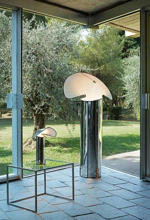 Flos Tischleuchte Chiara Metall Rosa / H 41 Cm - Stahl / Neuauflage Des Originalmodells Von 1971 - Rosagold - Rostrot Best Sale