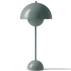 &tradition Tischleuchte Flowerpot Vp3 Metall Blau Grau / H 50 Cm - By Verner Panton, 1969 - Steinblau New
