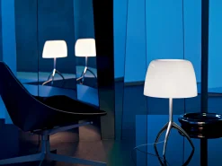 Foscarini Tischleuchte Lumiere Piccola Metall Glas Weis Schwarz / Mit Dimmer - H 35 Cm - Schwarz Verchromt - Weis Cheap