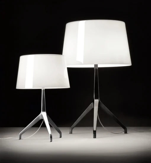 Foscarini Tischleuchte Lumiere Xxl Metall Glas Weis Schwarz / H 57 Cm - Schwarz Verchromt - Weis Shop