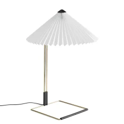 Hay Tischleuchte Matin Large Led Metall Textil Weis / Led - H 52 Cm - Stoff & Metall - Messing Poliert - Weis New