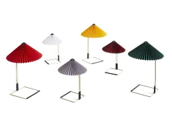 Hay Tischleuchte Matin Large Led Metall Textil Weis / Led - H 52 Cm - Stoff & Metall - Messing Poliert - Weis New