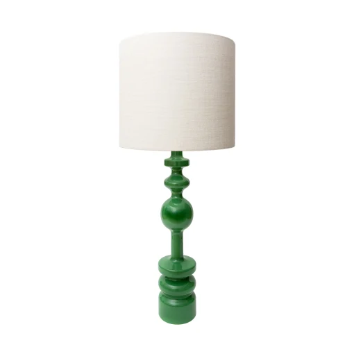 POPUS EDITIONS Tischleuchte Pamela Textil Holz Grun / O 35 X H 87 Cm - Holz & Stoff - Grun - Weis Best Sale