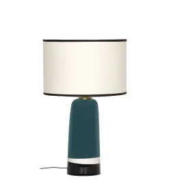 Maison Sarah Lavoine Tischleuchte Sicilia Small Textil Keramik Blau / H 49 Cm - Keramik - Blue Sarah - Schwarz - Weis Flash Sale