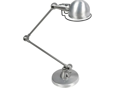 Jielde Tischleuchte Signal Metall / Mit 2 Gelenkarmen - H Max. 60 Cm - Edelstahl Geburstet Fashion