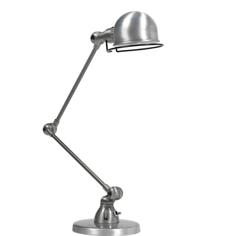 Jielde Tischleuchte Signal Metall / Mit 2 Gelenkarmen - H Max. 60 Cm - Edelstahl Geburstet Fashion