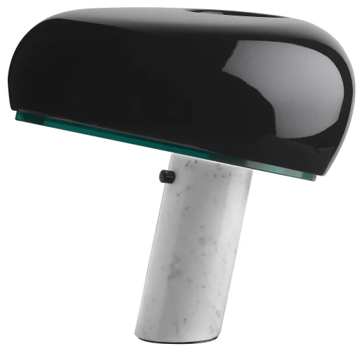 Flos Tischleuchte Snoopy Metall Glas Stein Weis Schwarz - Schwarz Glanzend - Weis Flash Sale