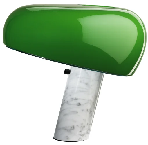 Flos Tischleuchte Snoopy Metall Stein Grun / Limitierte Auflage - Metall & Marmorsockel - Grun Glanzend - Weis Outlet