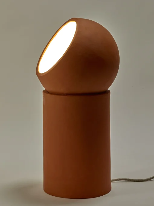 Serax Tischleuchte Terra Large Keramik Rot Orange / - Terrakotta / Drehbarer Spot - Terrakottabraun Fashion