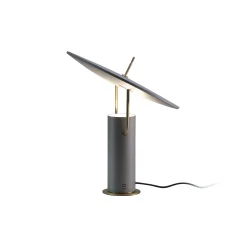 Martinelli Luce Tischleuchte Tx1 Led Medium Metall Grau / Medium - O 36 X H 40 Cm - Gris Perle Mat - Messing Hot