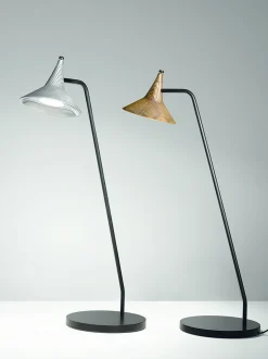 Artemide Tischleuchte Unterlinden Led Schwarz Gold Metall / H 51,5 Cm - Metall, Patiniert - Altmessing - Schwarz Best