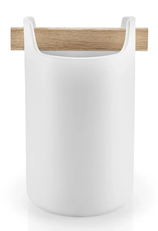 Eva Solo Topf Toolbox Keramik Weis Holz Natur / O 18 Cm X H 20 Cm - Keramik & Eiche - Eiche - Weis Sale