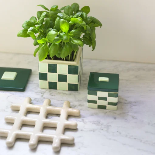& klevering Topfuntersetzer Grid Keramik/ 19 X 19 Cm - Steinzeug - Beige Sale