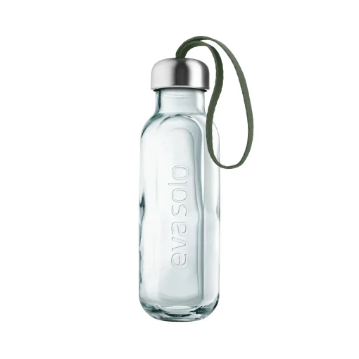 Eva Solo Trinkflasche Recycled Glas Transparent / 0,5 L - Recycling-Glas - Kaktus-Grun - Transparent Shop
