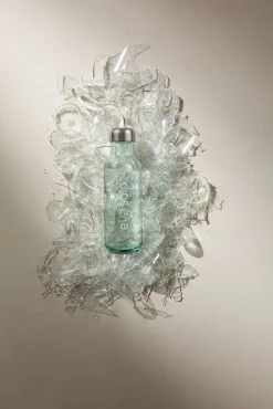Eva Solo Trinkflasche Recycled Glas Transparent / 0,5 L - Recycling-Glas - Kaktus-Grun - Transparent Shop