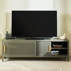 Tolix Tv-Möbel B2 Bas Perfore Metall Orange / 160 X H 51 Cm - Griffe Aus Eiche - Koralle Clearance