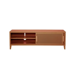 Tolix Tv-Möbel B2 Bas Perfore Metall Orange Braun Beige / 120 X H 51 Cm - Griffe Aus Eiche - Terracotta Hot