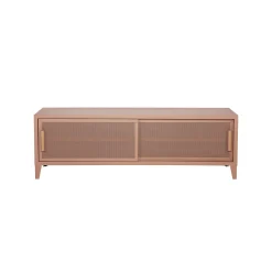 Tolix Tv-Möbel B2 Bas Perfore Metall Rosa / 120 X H 51 Cm - Griffe Aus Eiche - Rauchrose Sale