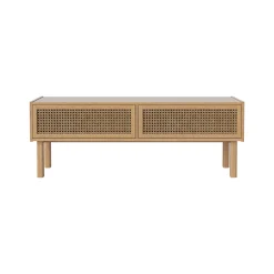 Bolia Tv-Möbel Cana Faser Holz Natur / L 128 X H 46 Cm - Eiche & Rattangeflecht - Eiche Natur - Rattan Natur Sale