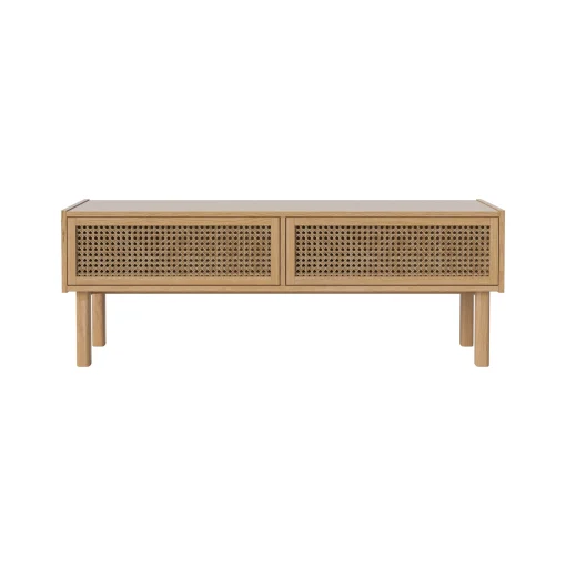 Bolia Tv-Möbel Cana Faser Holz Natur / L 128 X H 46 Cm - Eiche & Rattangeflecht - Eiche Natur - Rattan Natur Sale