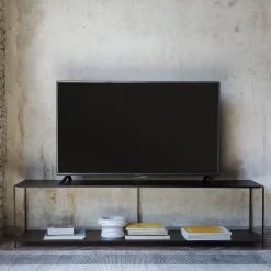 Zeus Tv-Möbel Slim Irony Metall Schwarz / Konsole - L 180 X H 45 Cm - Kupfer-Schwarz Cheap