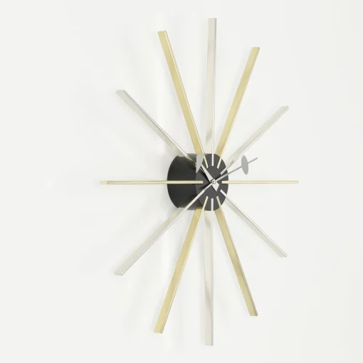 Vitra Uhr Star Clock Gold Silber Metall / By George Nelson, 1948-1960 / O 61 Cm - Messing - Schwarz - Verchromt Online