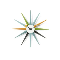 Vitra Uhr Sunburst Clock Holz Bunt / By George Nelson, 1948-1960 / O 47 Cm - Bunt - Weis Online