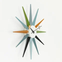 Vitra Uhr Sunburst Clock Holz Bunt / By George Nelson, 1948-1960 / O 47 Cm - Bunt - Weis Online