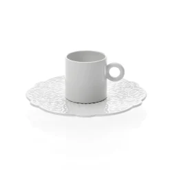 Alessi Untertasse Dressed Keramik Fur Kaffeetasse - Weis Fashion