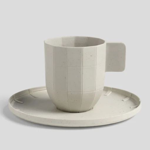 Hay Untertasse Paper Porcelain Keramik Weis Grau / Passend Zur Kaffeetasse "Paper Porcelaine“ - Aus Porzellan - Hellgrau Cheap