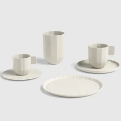 Hay Untertasse Paper Porcelain Keramik Weis Grau / Passend Zur Kaffeetasse 