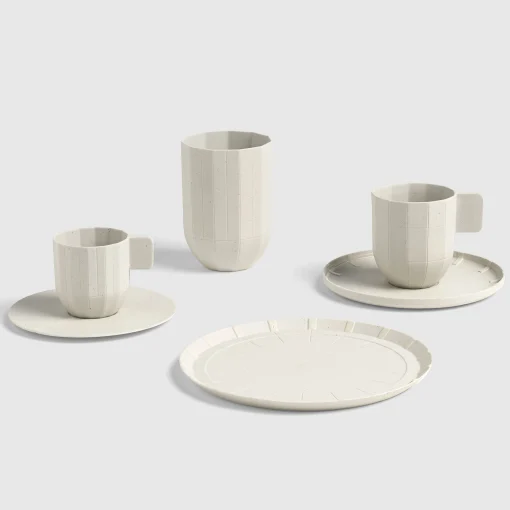 Hay Untertasse Paper Porcelain Keramik Weis Grau / Passend Zur Kaffeetasse "Paper Porcelaine“ - Aus Porzellan - Hellgrau Cheap