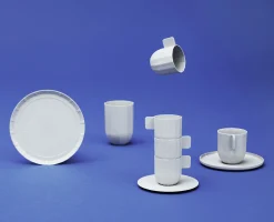 Hay Untertasse Paper Porcelain Keramik Weis Grau / Passend Zur Kaffeetasse 