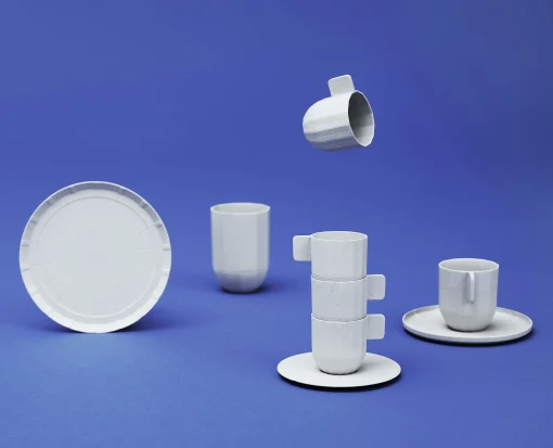 Hay Untertasse Paper Porcelain Keramik Weis Grau / Passend Zur Kaffeetasse "Paper Porcelaine“ - Aus Porzellan - Hellgrau Cheap