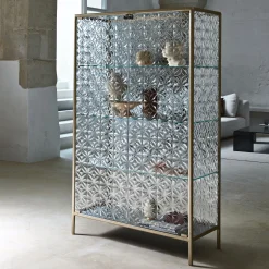 FIAM Utensilien Echo Glas Gold / Aluminium & Glas - L 101 X H 163 Cm - Gold - Transparent Cheap