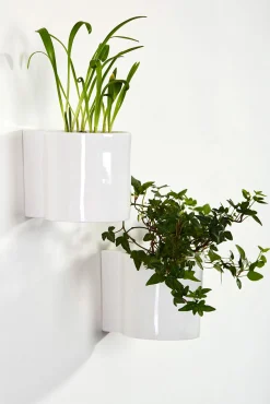 Thelermont Hupton Wand-Blumentopf Hover Keramik/ Porzellan - O 12 Cm - Weis Outlet