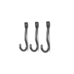 Ferm Living Wandhaken Curvature Metall/ 3Er-Set - Messing - Schwarz Mattiert Hot