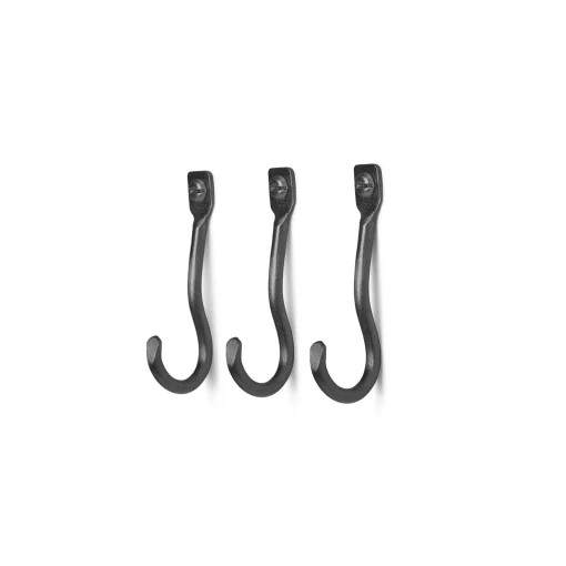 Ferm Living Wandhaken Curvature Metall/ 3Er-Set - Messing - Schwarz Mattiert Hot