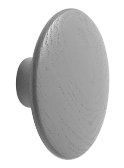Muuto Wandhaken The Dots Wood Holz Grau / Medium - O 13 Cm - Dunkelgrau New