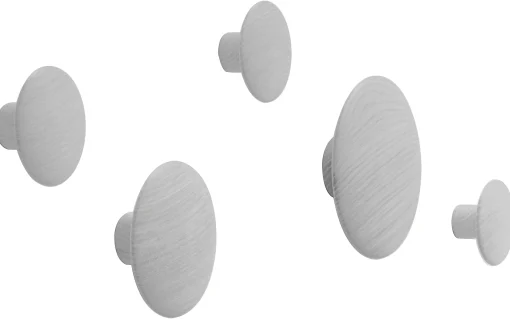 Muuto Wandhaken The Dots Wood Holz/ 5Er Set - Grau Fashion