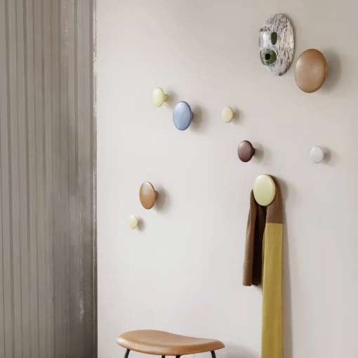 Muuto Wandhaken The Dots Wood Holz Orange Braun / Xsmall - O 6,5 Cm - Karamel Discount