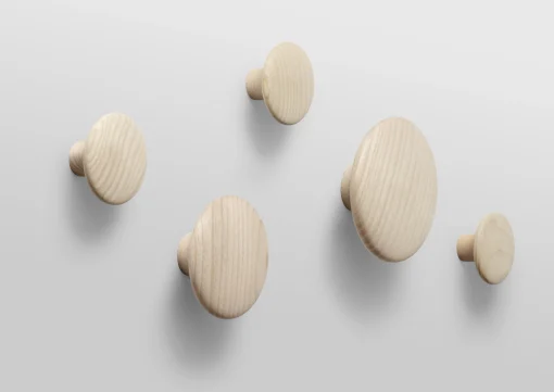 Muuto Wandhaken The Dots Wood Holz Natur / O 9 Cm - Naturesche Hot