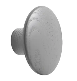 Muuto Wandhaken The Dots Wood Holz Grau / Small - O 9 Cm - Dunkelgrau Clearance