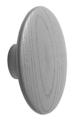Muuto Wandhaken The Dots Wood Holz Grau / Large - O 17 Cm - Dunkelgrau Clearance