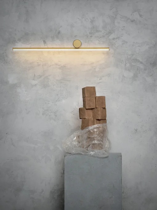Flos Wandleuchte Coordinates W1 Gold Metall Led / L 80 Cm - Champagner Eloxiert Cheap