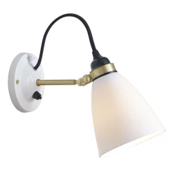 Original BTC Wandleuchte Hector 30 Keramik Weis / Glattes Porzellan - Wandanschluss - Satiniertes Messing - Weis Online