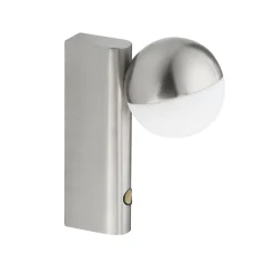 Northern Wandleuchte Mit Stromkabel Balancer Mini Glas Grau Silber Metall / Tischlampe - Drehbar - Stahl Cheap
